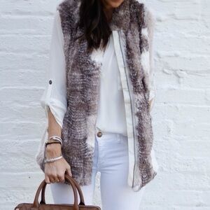 Cabi Aspen Faux Fur Zip-Up Vest #3179 Size M